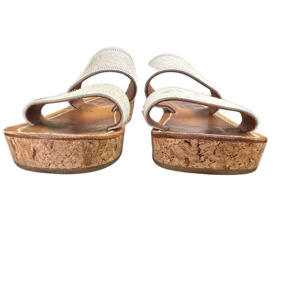 K. JACQUES Cluny White Pony Cork Platform Slide size 41 - Picture 4 of 6